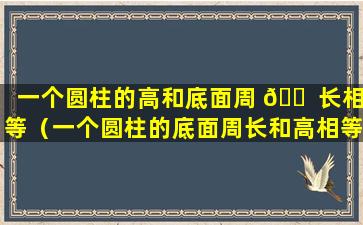 一个圆柱的高和底面周 🐠 长相等（一个圆柱的底面周长和高相等,如果高比原来缩短2厘米）